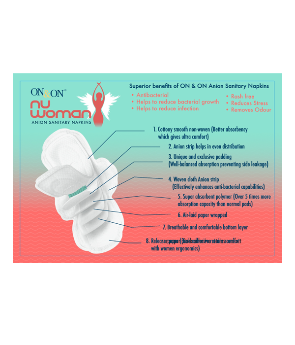 ON&ON Nu Woman Anion Sanitary Napkins (10 Pads) - Image 2